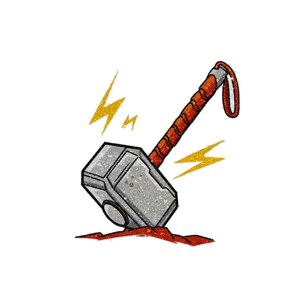 Worthy Hammer Glitter Sticker